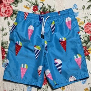 Maamgic Beach Bliss Kids Ice Cream Print Swim Trunks - Blue